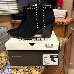 a.n.a Black Ankle Boots with Silver Studs